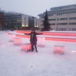 Schnee beleuchtet in Oulu