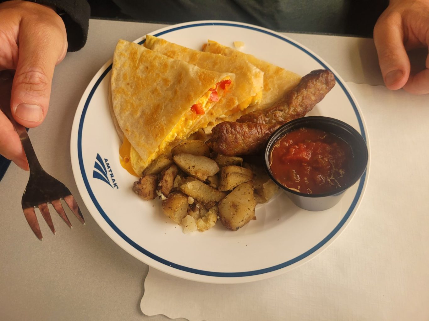Quesadillas im Zug