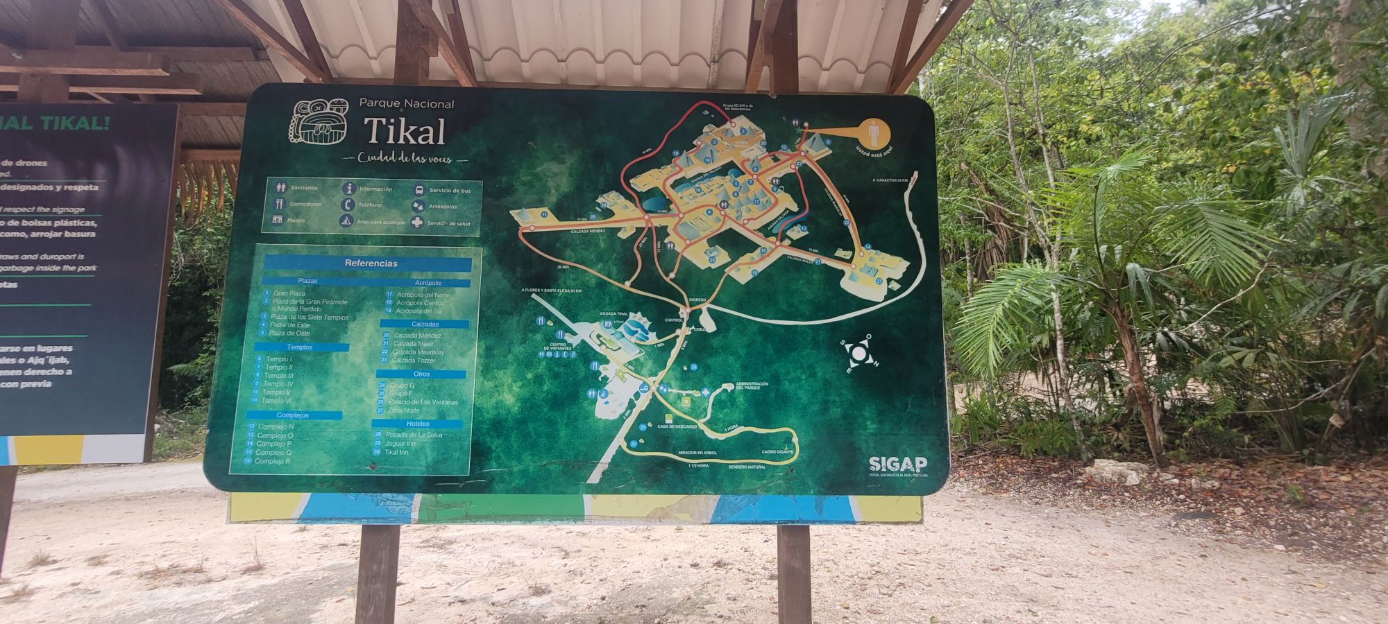 Orientierungskarte Pyramiden von Tikal