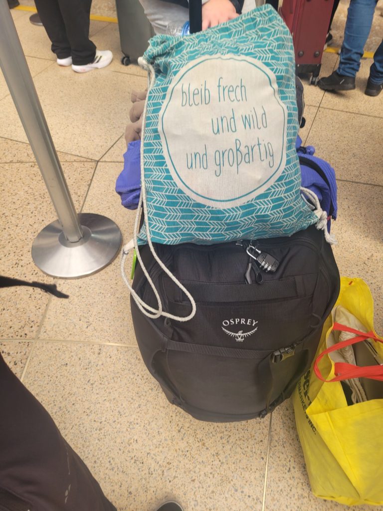 umgepacktes Handgepäck